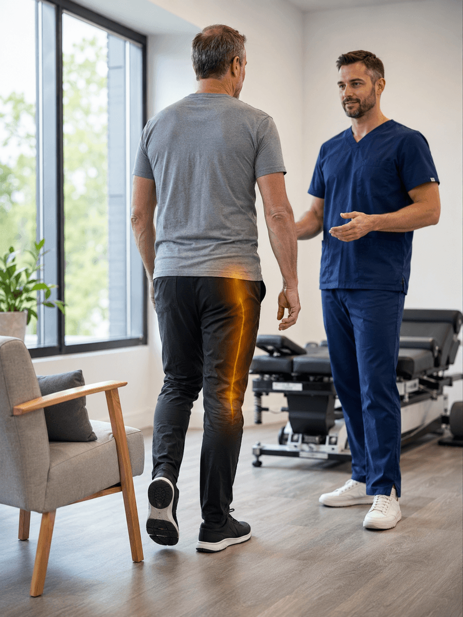 Sciatica, walking and exercise in Terrebonne: progress without worsening