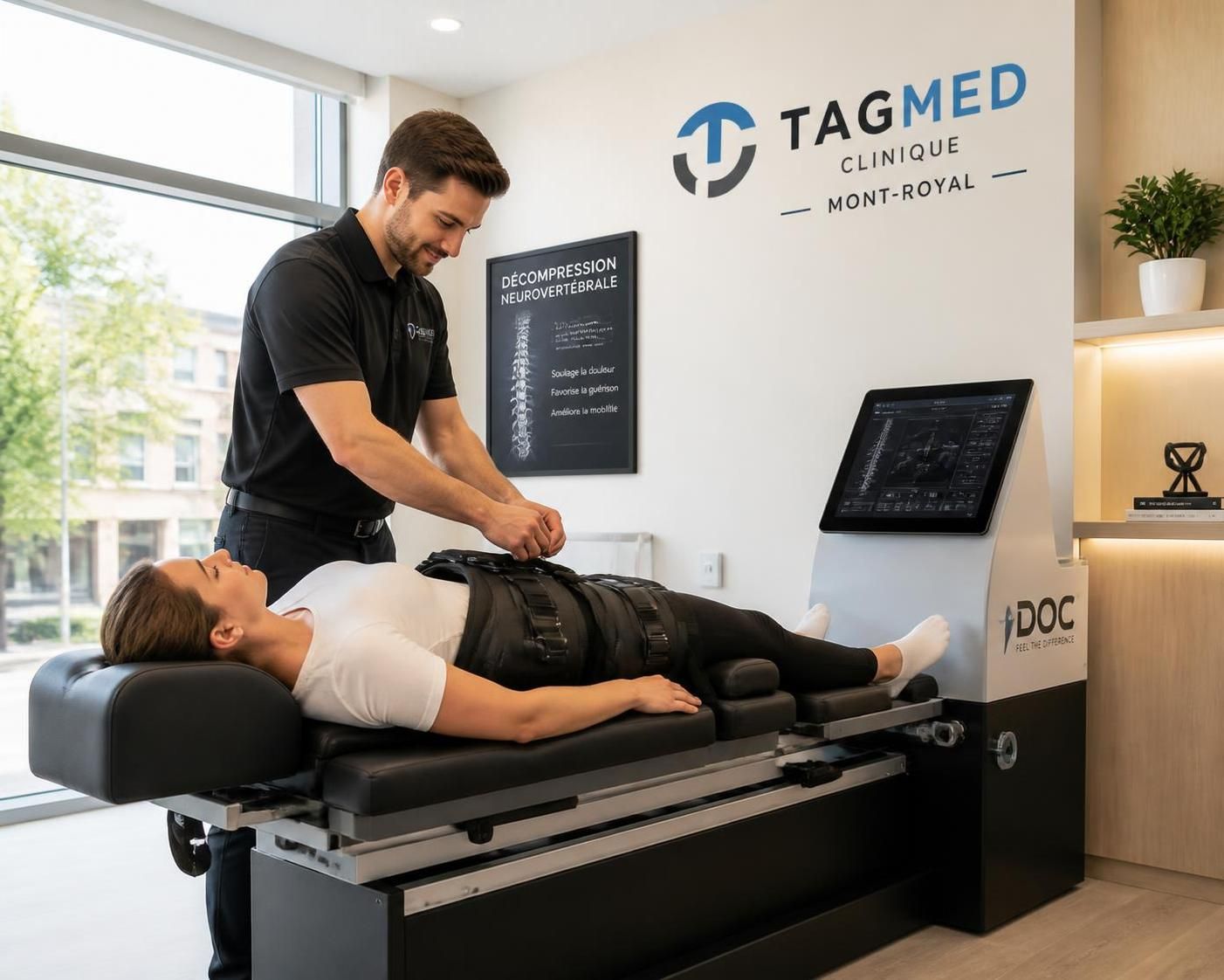 soulagez votre sciatique grâce à la décompression neurovertébrale à la clinique tagmed. découvrez des traitements efficaces et personnalisés pour retrouver votre bien-être.