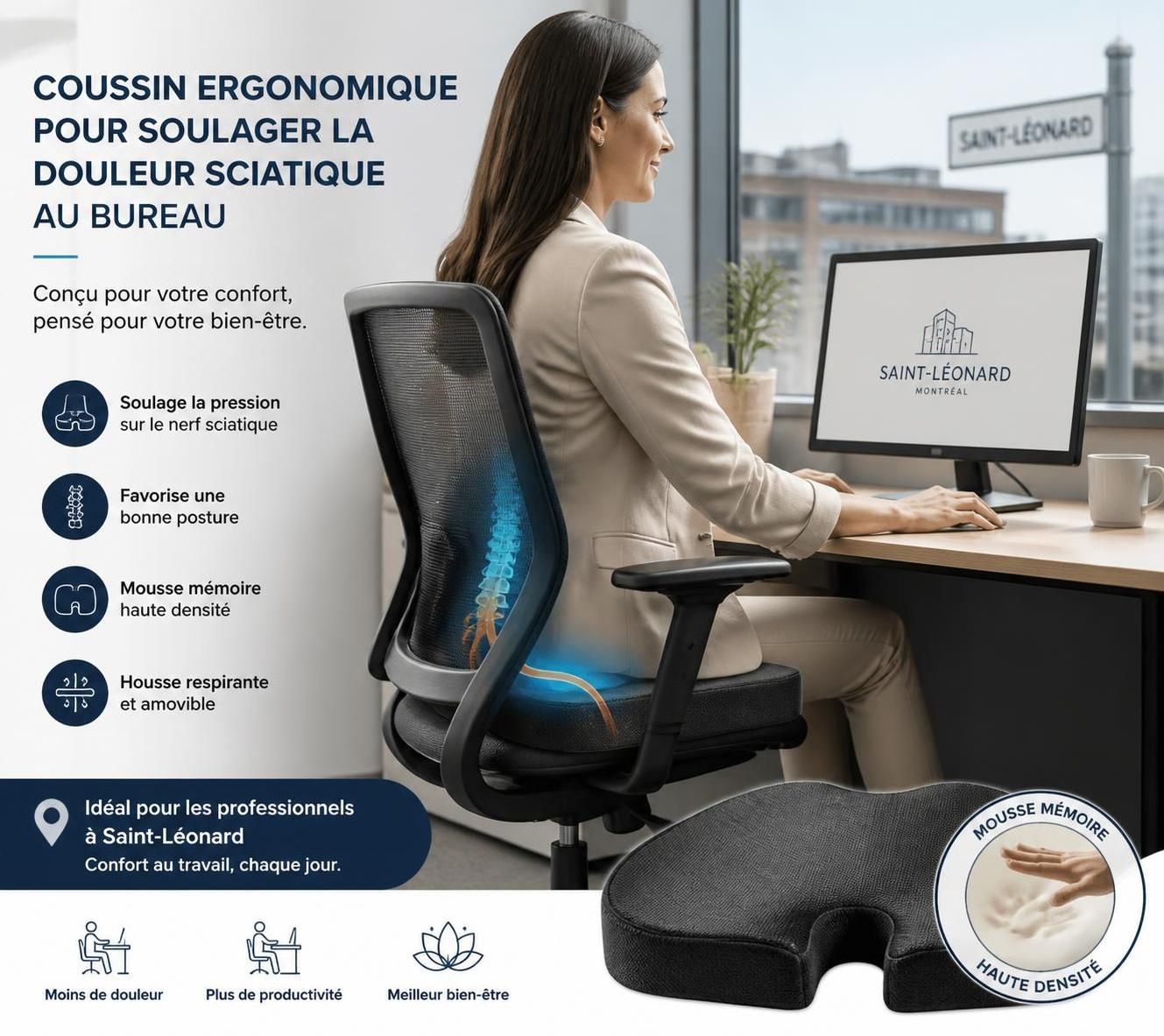 découvrez des astuces efficaces pour soulager la douleur de la sciatique liée au travail de bureau à saint-léonard et améliorer votre confort au quotidien.
